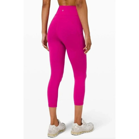 Lululemon Invigorate High Rise Crop 23" Ripened Raspberry Athletic Leggings 8 - Picture 1 of 4
